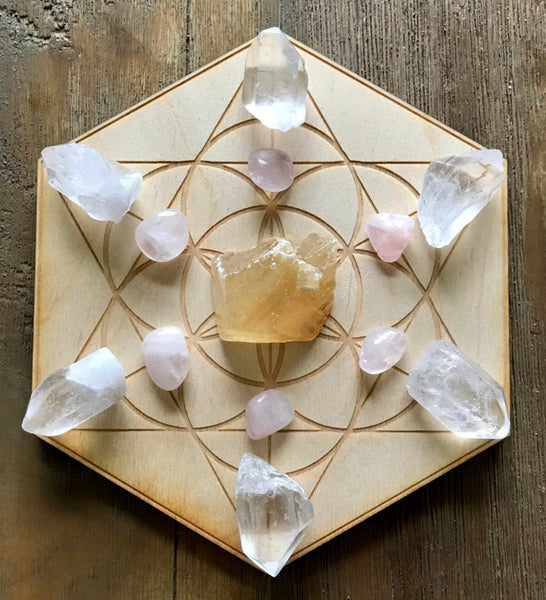 Uplifting Happiness Joy Crystal Grid Kit