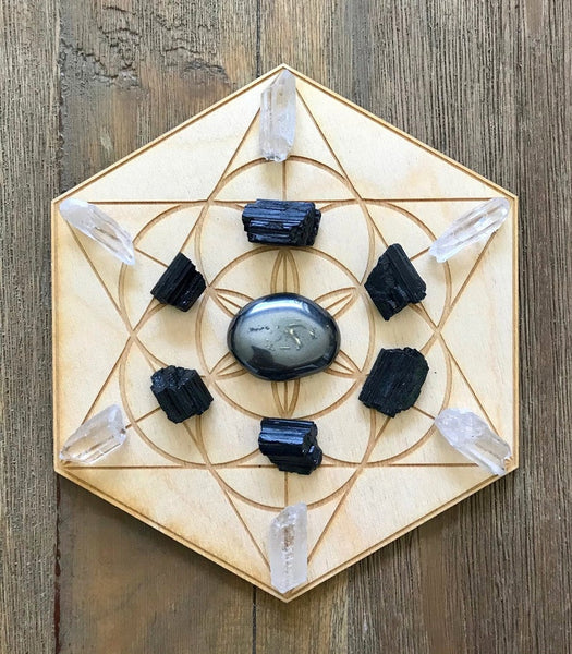 Protection Energy Cleansing Crystal Grid Kit
