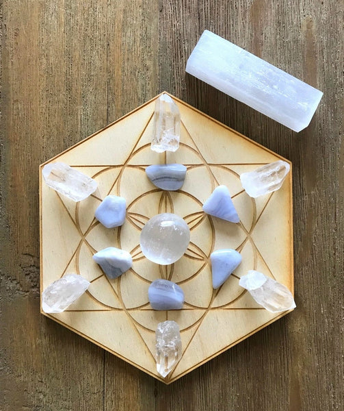 Serenity Peace Communication Crystal Grid Kit