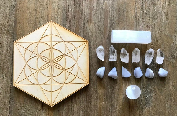 Serenity Peace Communication Crystal Grid Kit