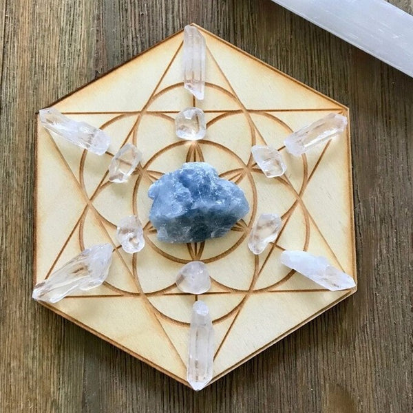 Throat Chakra MINI Crystal Grid Kit
