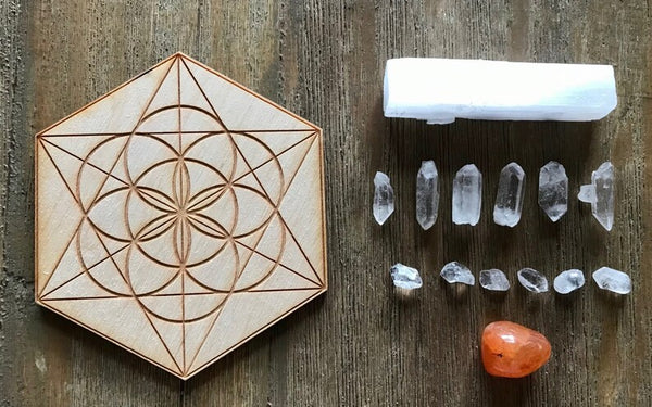 Sacral Chakra Chakra MINI Crystal Grid Kit