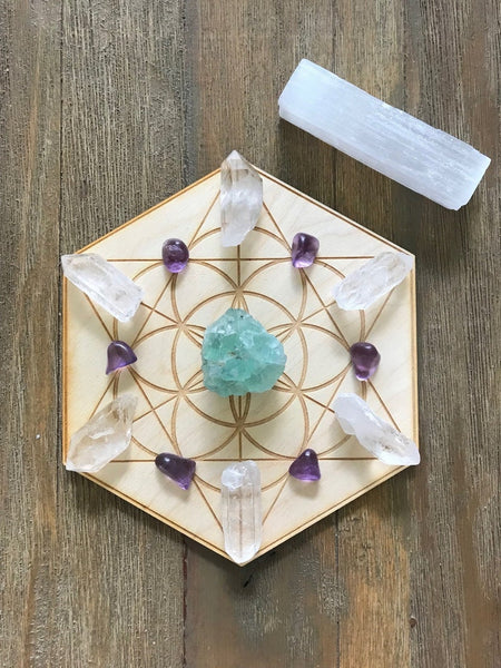 Clarity Focus Balance Calm Crystal Grid Kit