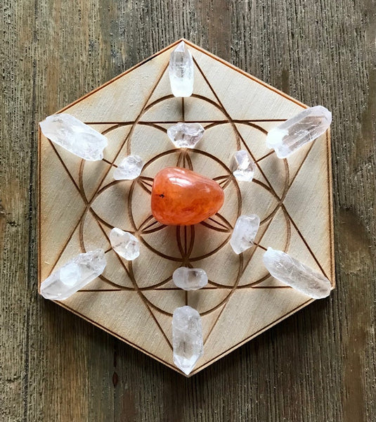 Sacral Chakra Chakra MINI Crystal Grid Kit