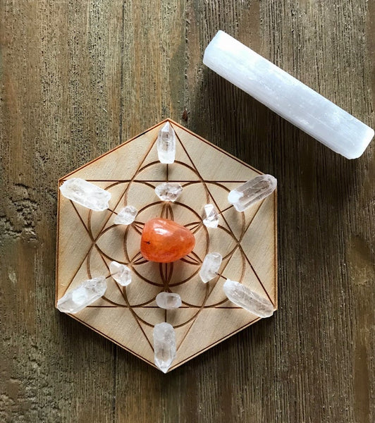 Sacral Chakra Chakra MINI Crystal Grid Kit