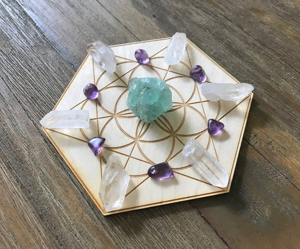Clarity Focus Balance Calm Crystal Grid Kit