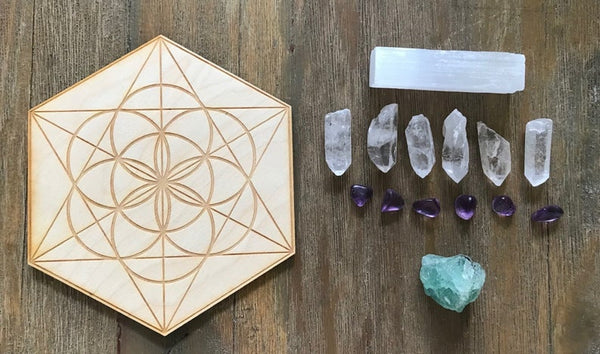 Clarity Focus Balance Calm Crystal Grid Kit