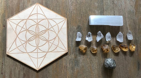Manifestation Good Fortune Creativity Crystal Grid Kit