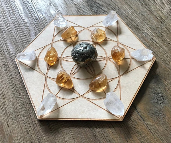 Manifestation Good Fortune Creativity Crystal Grid Kit