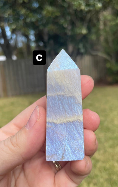 Moonstone Blue Flash Obelisk