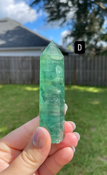 Green Rainbow Fluorite Crystal Generator Tower