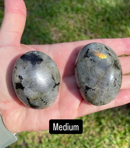 Peacock Labradorite Crystal Palm Stone