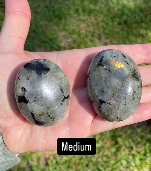 Peacock Labradorite Crystal Palm Stone