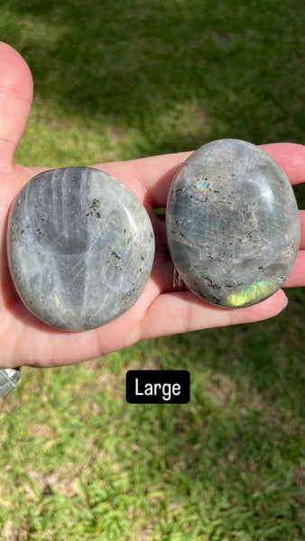 Peacock Labradorite Crystal Palm Stone