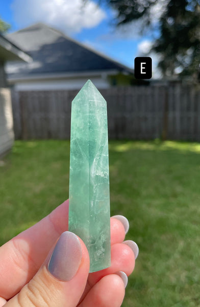 Green Rainbow Fluorite Crystal Generator Tower