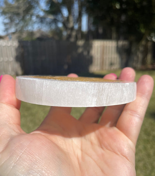 Selenite Moon Crystal Charging Plate