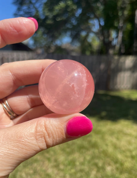 Star Rose Quartz Crystal Sphere 38mm