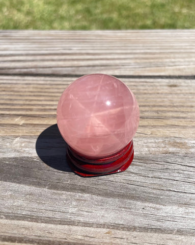 Star Rose Quartz Crystal Sphere 38mm