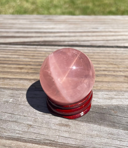 Star Rose Quartz Crystal Sphere 38mm