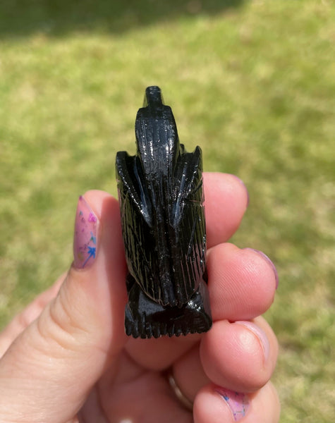 Black Onyx Small Raven Crystal Carving