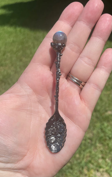 Labradorite Silvertone Witchy Spoon