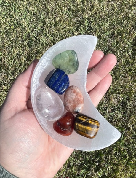 Selenite Crescent Moon Shaped Bowl