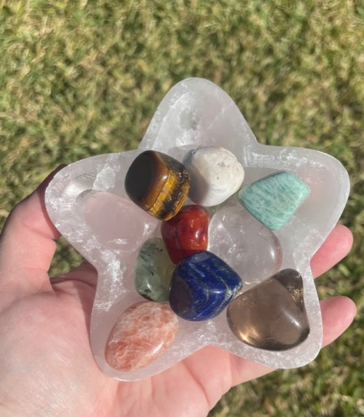 Selenite Star Shaped Bowl