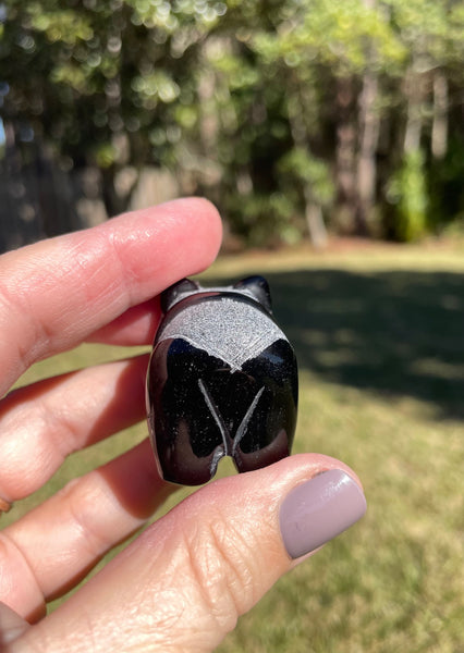 Black Obsidian Panda Crystal Carving