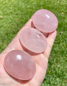 Rose Quartz Crystal Palm Stone Medium