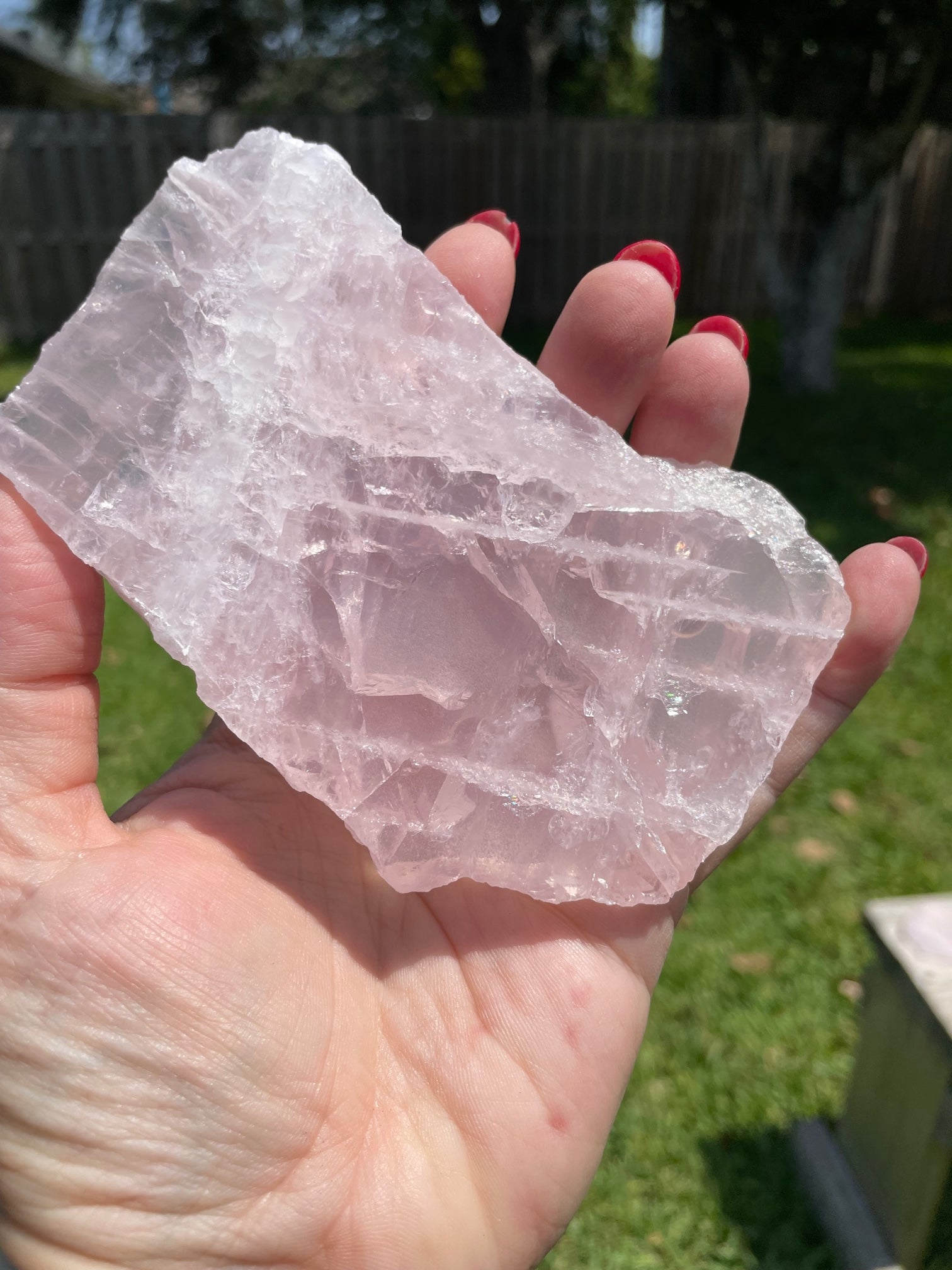 Rose Quartz Crystal Slab