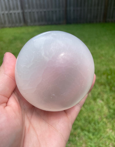 Large Selenite Satin Spar Crystal Sphere