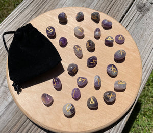 Amethyst Mini Crystal Rune Set