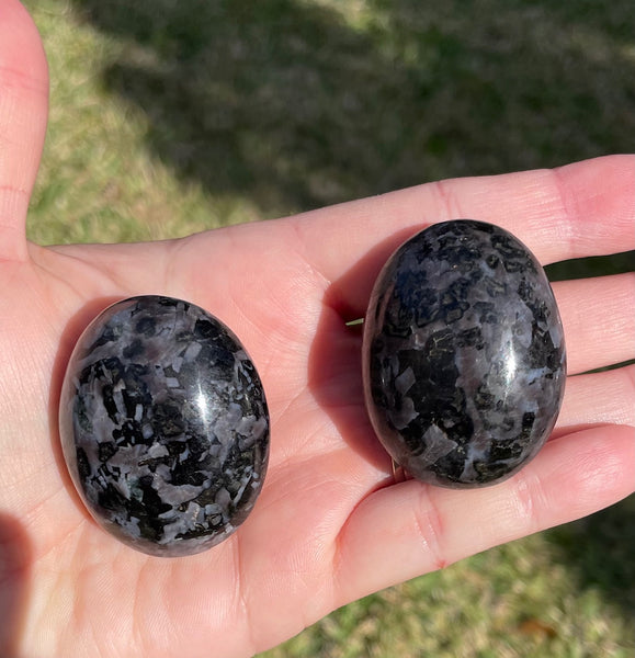 Indigo Gabbro Crystal Palm Stone