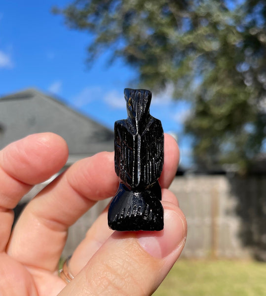Black Onyx Small Raven Crystal Carving