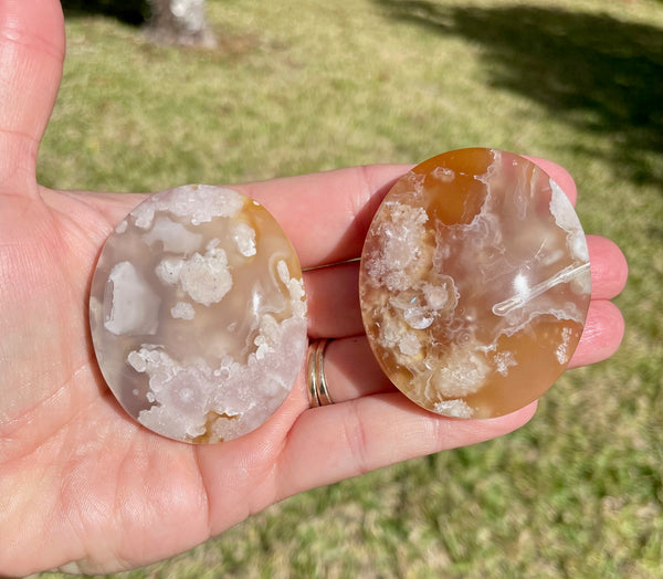 Flower Agate Large Palm Stone