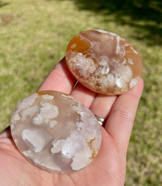 Flower Agate Large Palm Stone