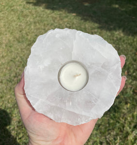 Clear Quartz Crystal Candle Holder