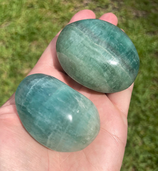 Fluorite Crystal Palm Stone