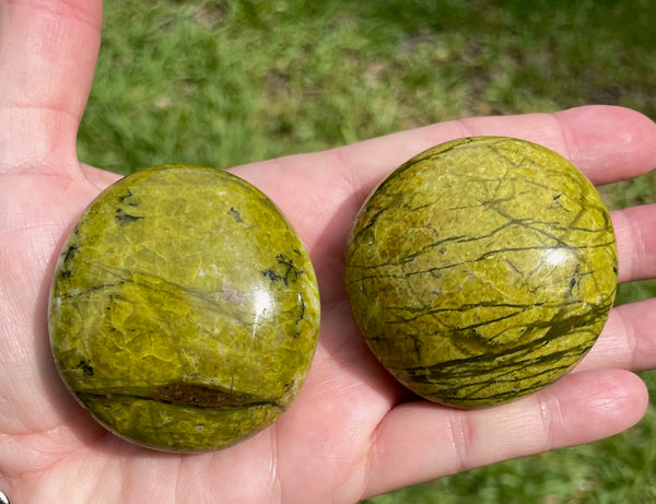Green Opal Crystal Palm Stone