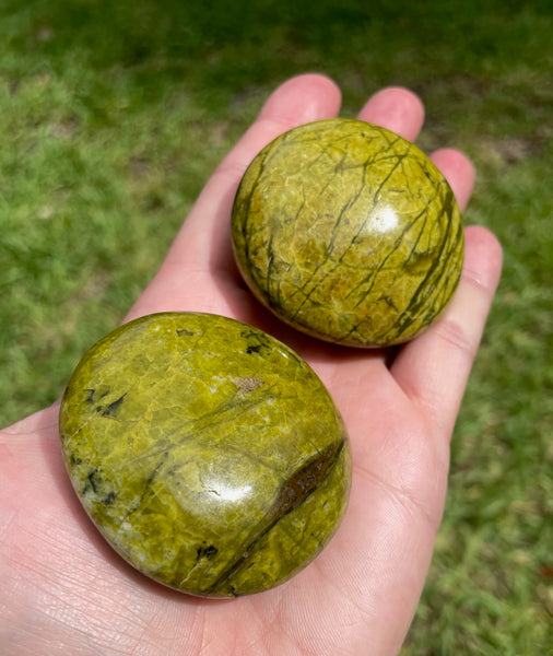 Green Opal Crystal Palm Stone