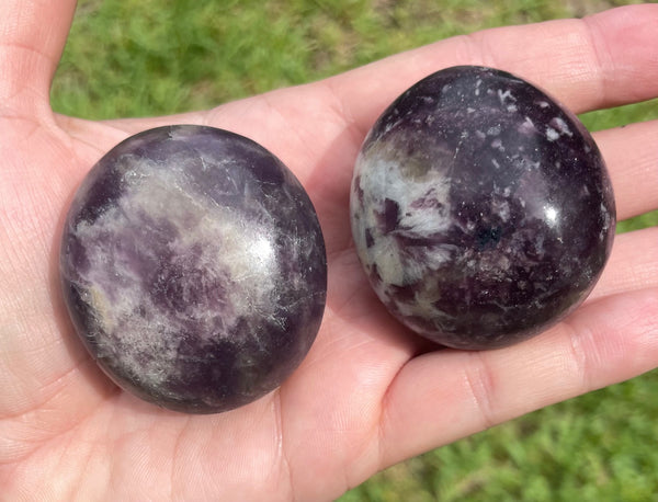 Lepidolite Crystal Palm Stone