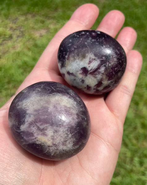 Lepidolite Crystal Palm Stone