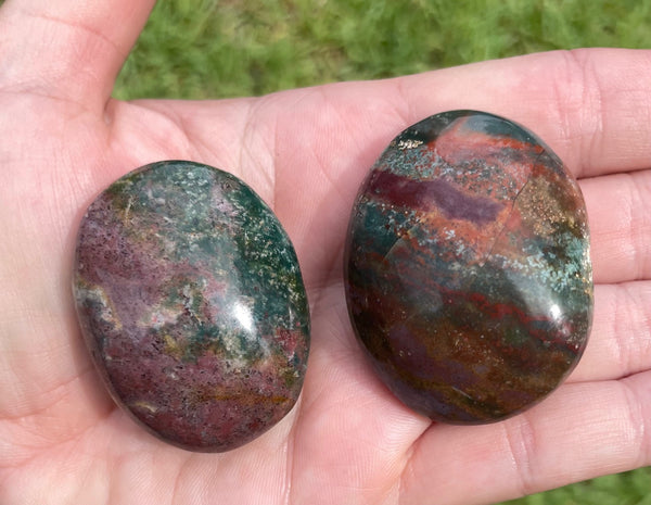 Ocean Jasper Crystal Palm Stone