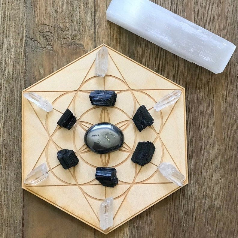 Protection Energy Cleansing Crystal Grid Kit