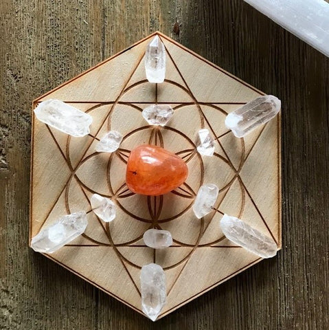 Sacral Chakra Chakra MINI Crystal Grid Kit