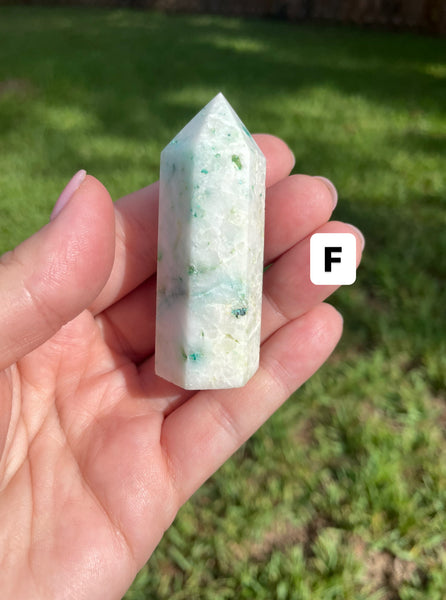 Phoenix Stone Chrysocolla in Quartz Tower