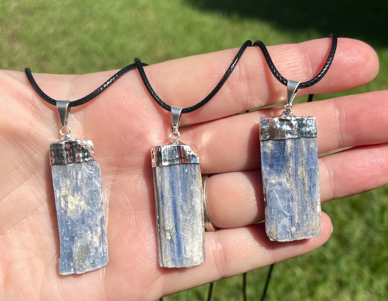 Blue Kyanite Crystal Pendant Necklace