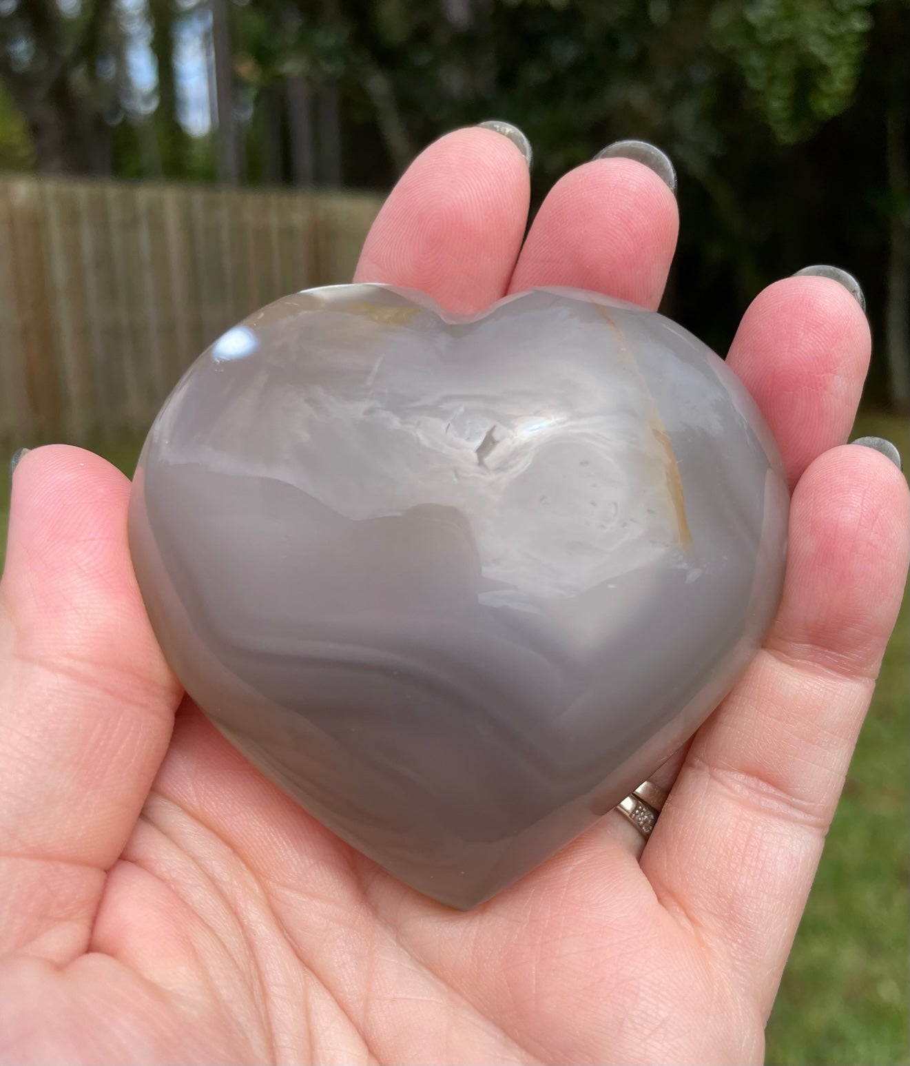 Orca Agate Heart Crystal Carving 7 oz