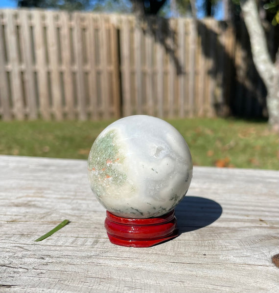Moss Agate Crystal Sphere D