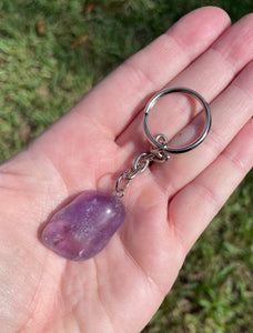 Amethyst Tumbled Keychain